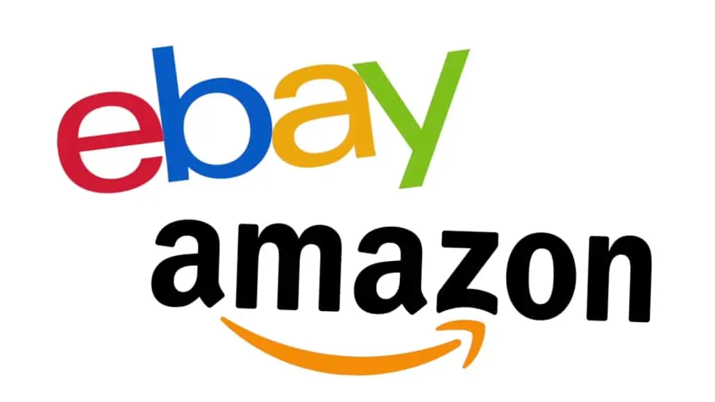 Logos of eBay and Amazon