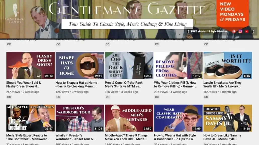 Gentleman's Gazette Youtube Channel