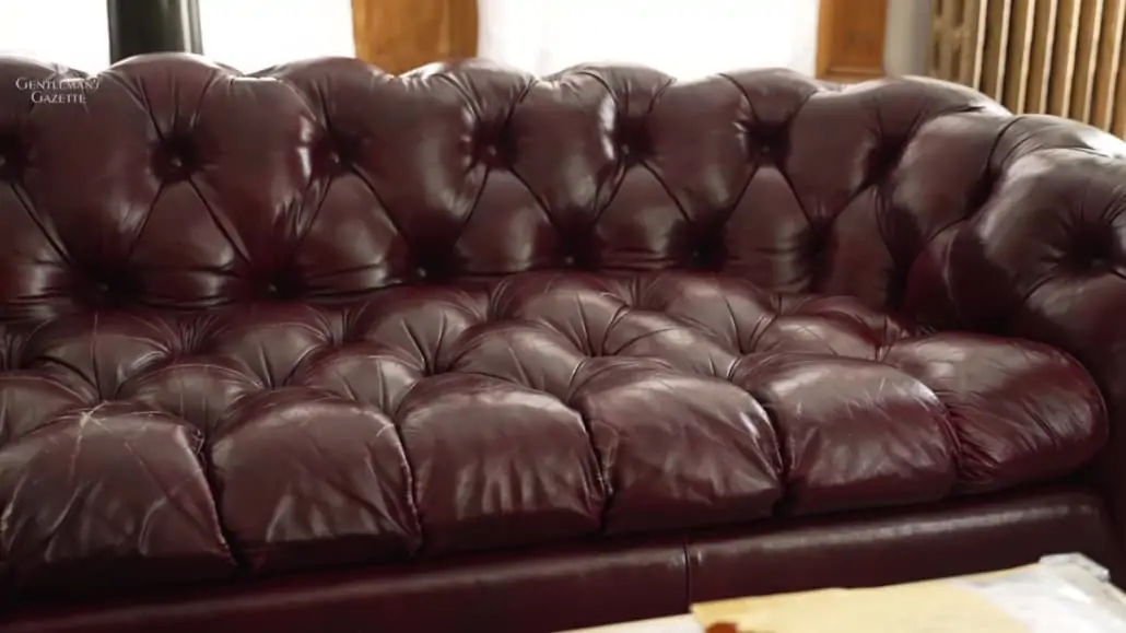 A Leather Chesterfield Sofa