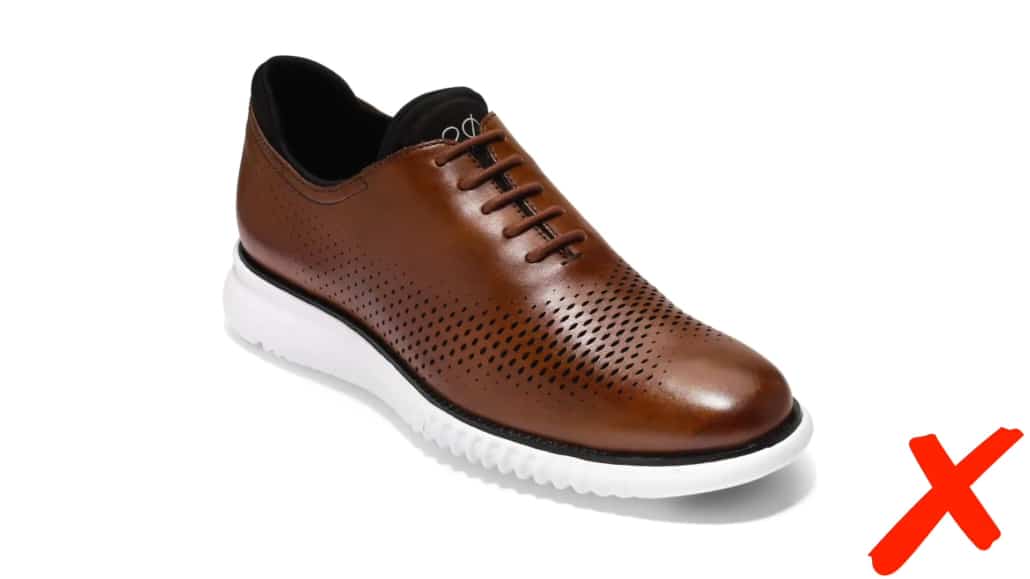 Brown Franken-shoe Dress Sneaker Hybrid with Cognac Upper and White Sole