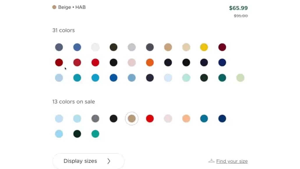 Different color range of Lacoste shirts