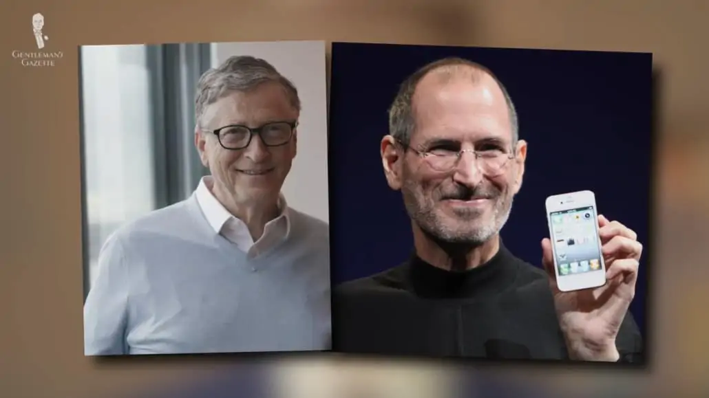 Tech magnates Bill Gates and Steve Jobs dressed like any one of us.