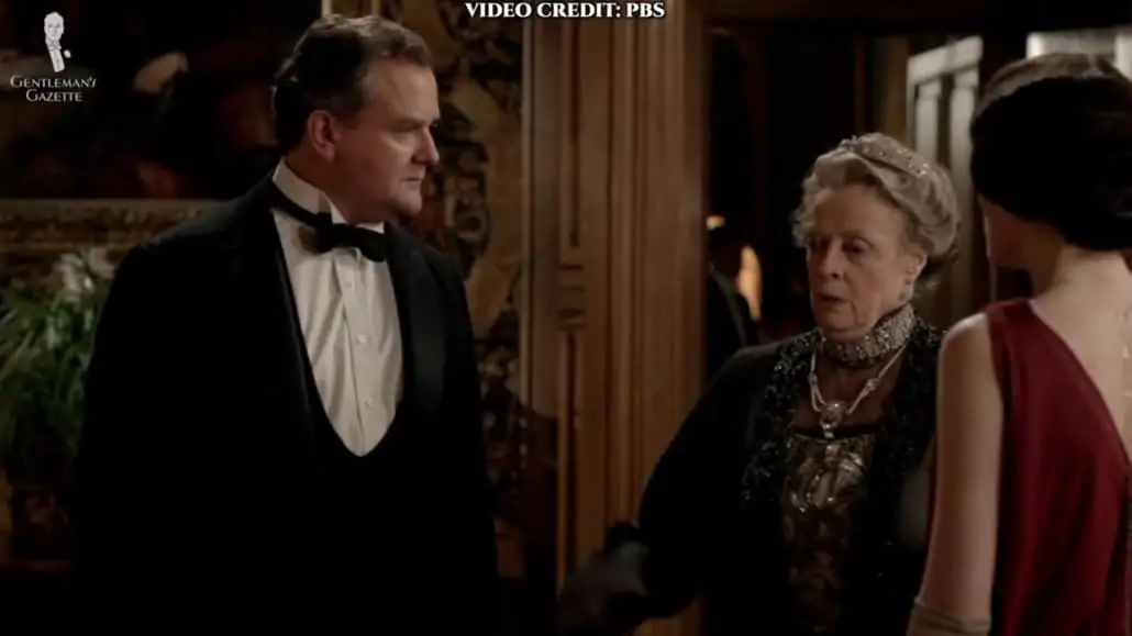 In one scene, Robert Crawley wears a Black Tie ensemble but is mistaken as a waiter.