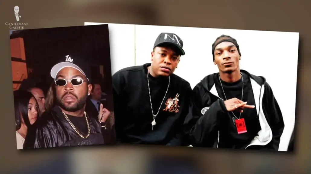 Hip-hop artists wearing baseball caps