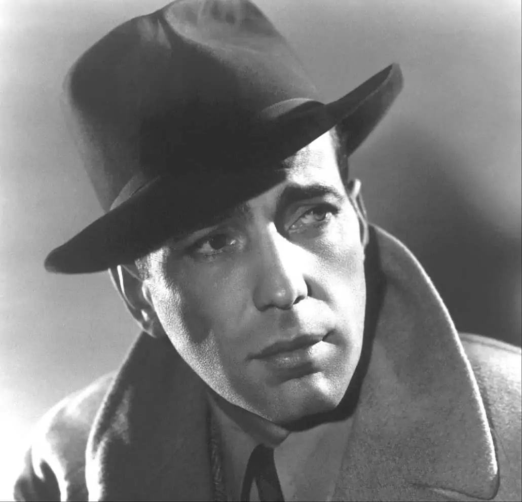 Humphrey Bogart's most famous look combined the trench coat and the fedora in Casablanca