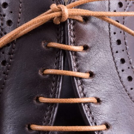 Light Brown Shoelaces Round - Waxed Cotton Dress Shoe Laces Luxury by Fort Belvedere