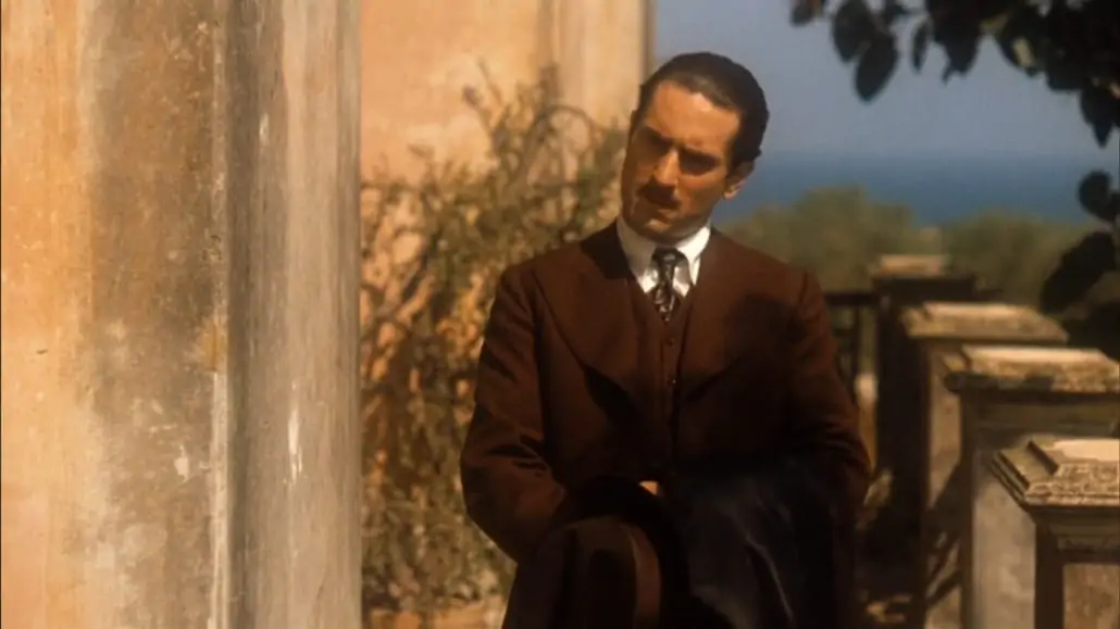 Vito Corleone in a Brown Suit with Rounded Lapels