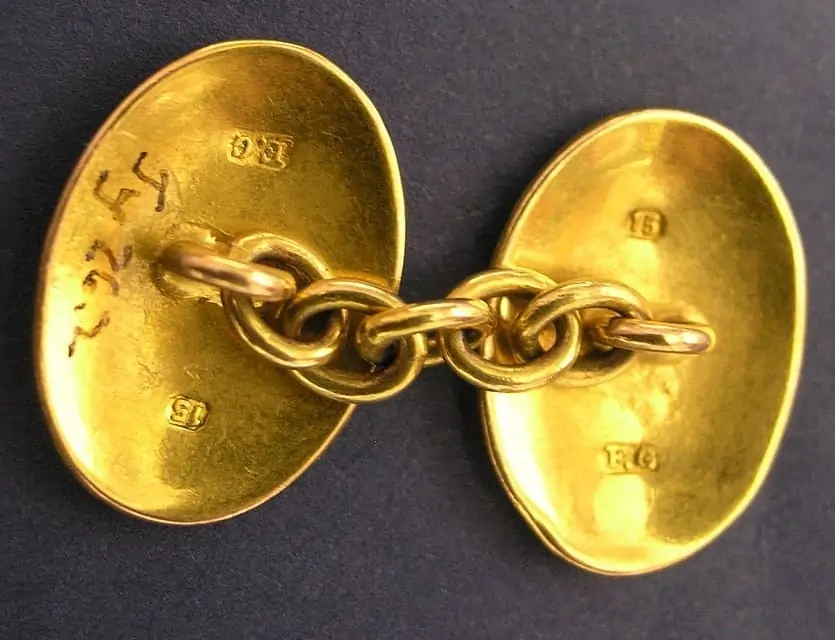Gold Cufflinks with Chains