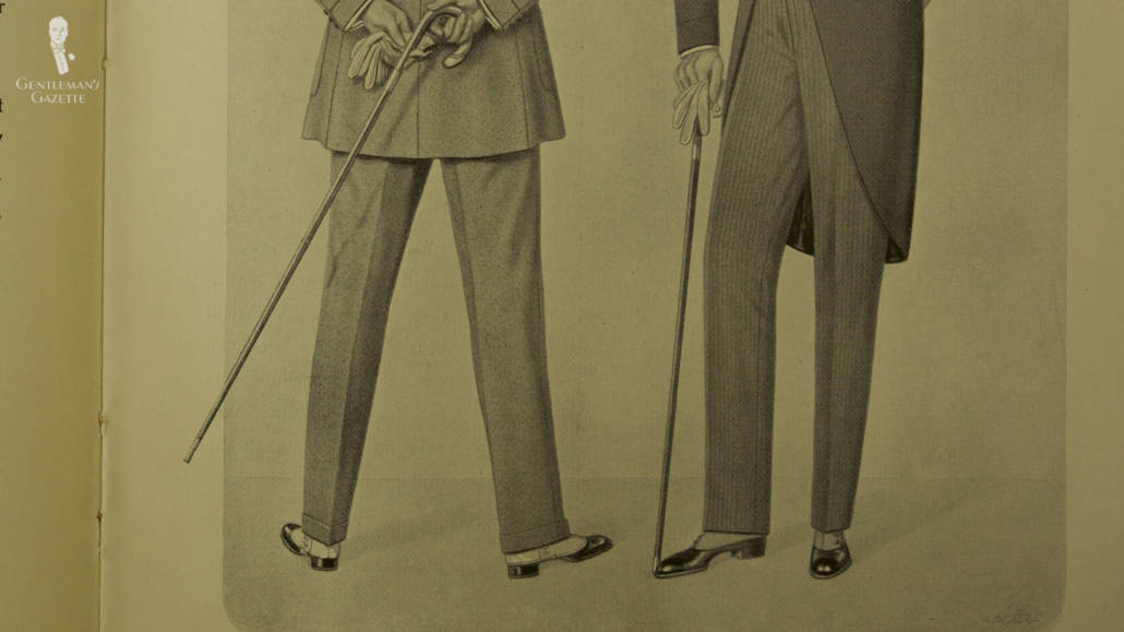 Flat-fronted pants were popular across America and Europe in the 10s.