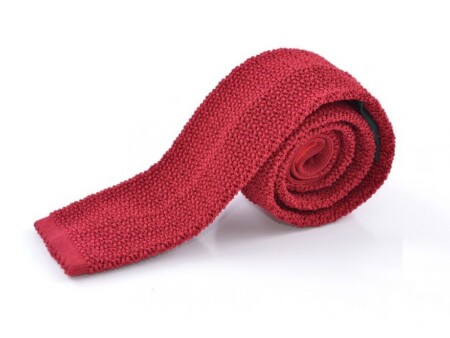 Knit Tie in Solid Red Silk - Fort Belvedere