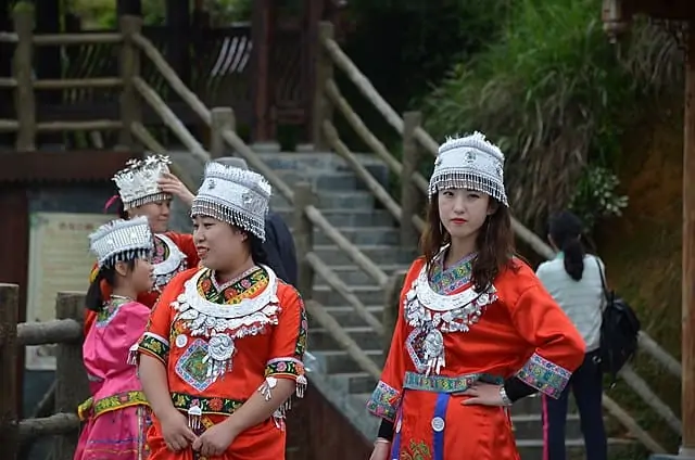 Locals in China wearing ethnic costume