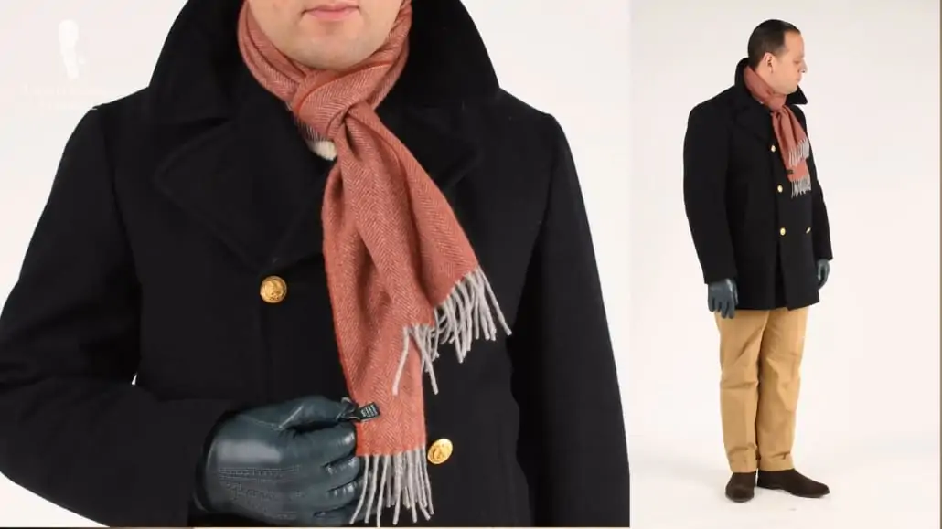 A scarf is a practical and stylish item for a colder weather.