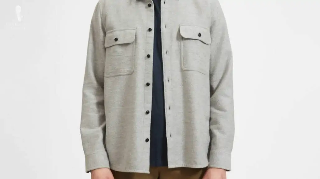 An overshirt can be worn unbuttons to suit warmer weathers.