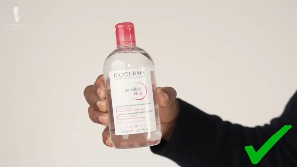 Micellar water is great for removing makeup.