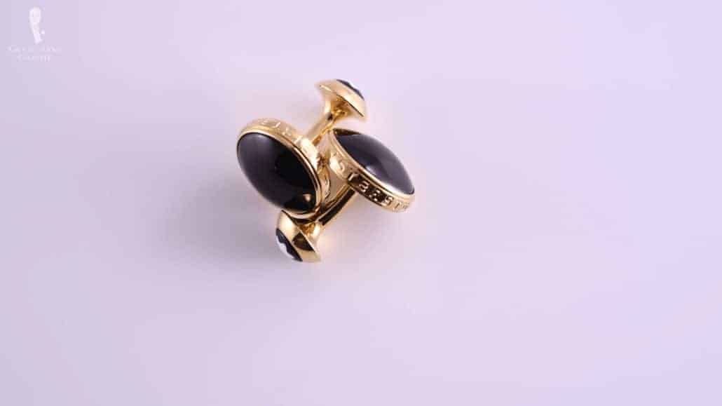 Montblanc Onyx cufflinks gold plated - Sven Raphael Schneider's first pair of cufflinks