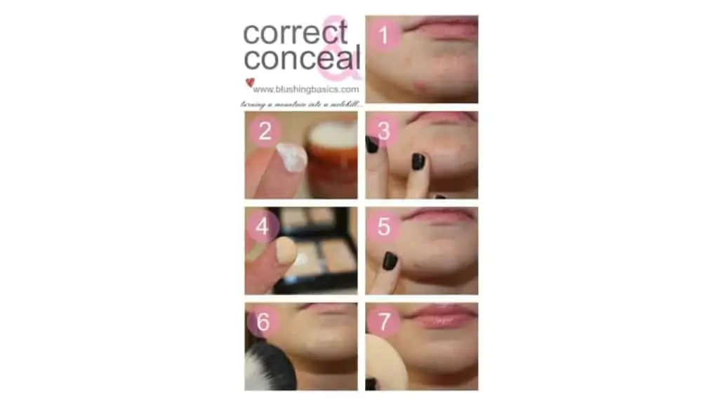 Conceal blemishes carefully without making it too obvious that you wore makeup. [Courtesy: blushingbasics.com]