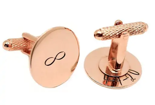 Cufflinks are often made with metal, like copper, for instance.