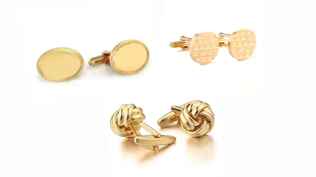 Gold Plated Cufflinks Thickly coated gold-plated cufflinks are a great alternative to real gold ones.