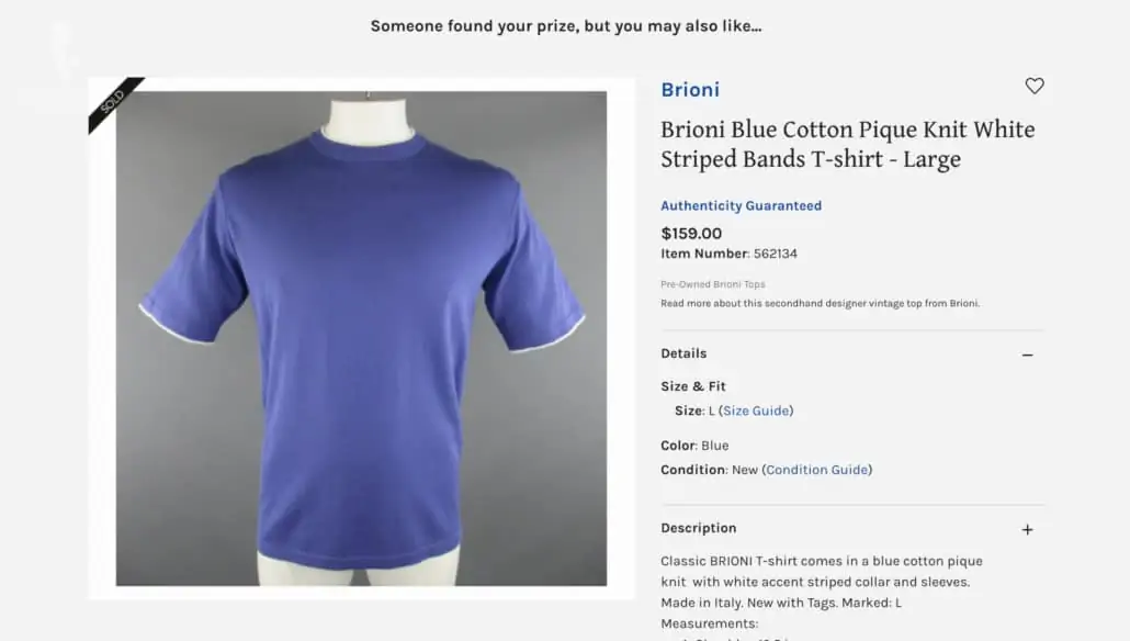Brioni Blue Cotton Pique Knit T-Shirt