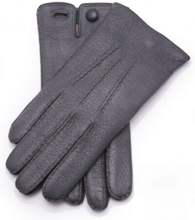 Accessories Gloves Leather Gloves Silkroad Leather Gloves black flecked casual look 