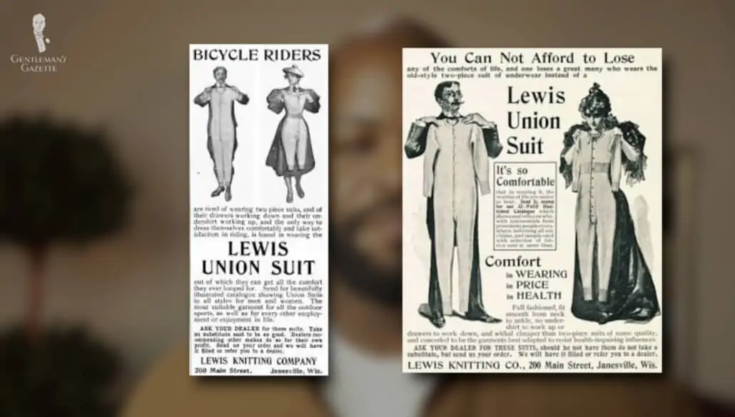 The union suit was the earlier undergarment for both men and women.