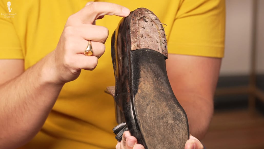 The John Lobb London bespoke shoes were entirely hand-crafted.
