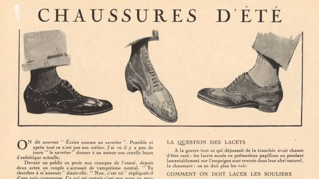 Broguing and stitching of 1920s Oxfords were finer than today's mass-produced shoes.