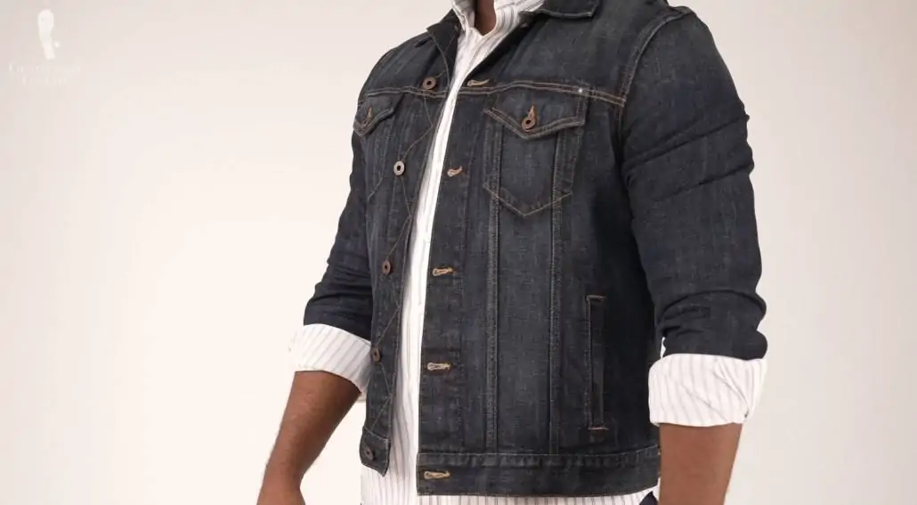 A well-fitting denim jacket is a timeless wardrobe staple