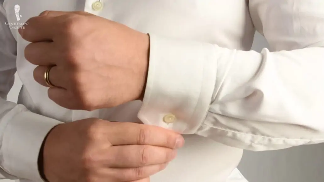 Cuffs of a white shirt