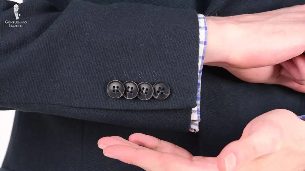 Dark colored buttons for dark colored suits