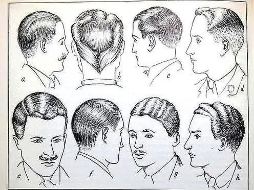 English hair styles in the 1930s.