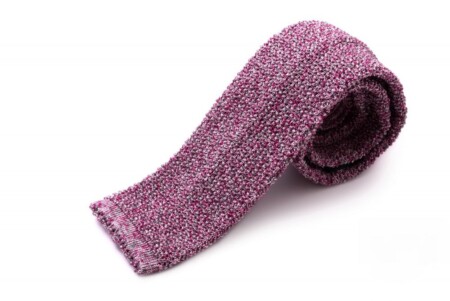 Magenta Pink Grey Mottled Knit Tie Cri De La Soie Silk Fort Belvedere