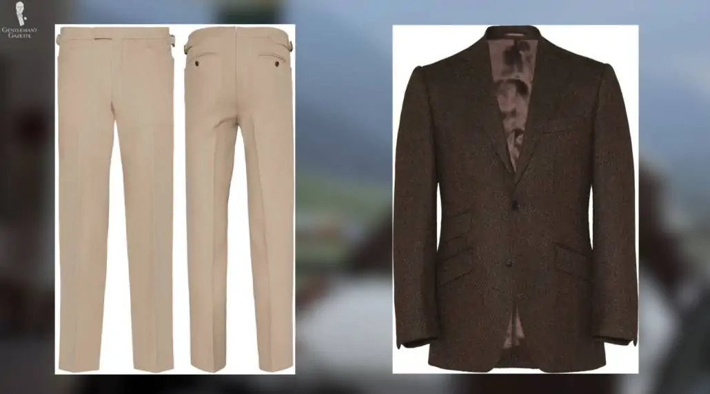 Mason & Sons jacket and trousers would make a refined countryside-inspired outfit.