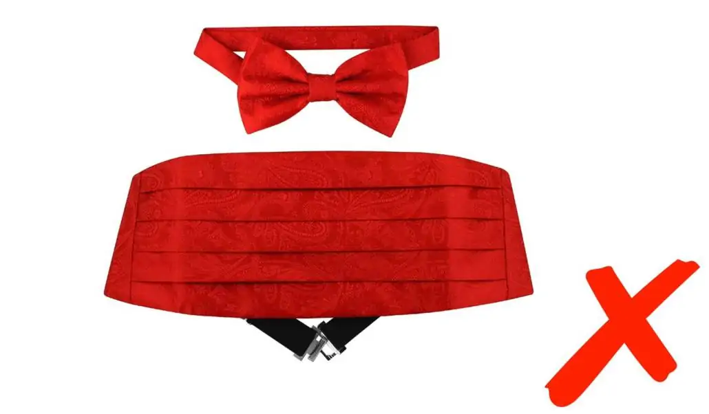 Pre-tied bow ties and cummerbunds sold in sets are to be avoided by the classic gentleman