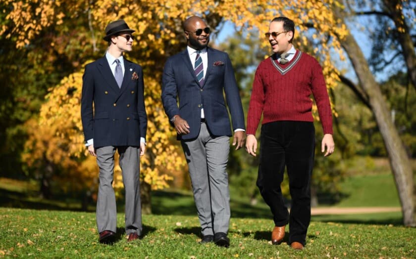 Preston, Kyle, and Raphael completing their dapper looks with their Goodyear welted dress shoes.