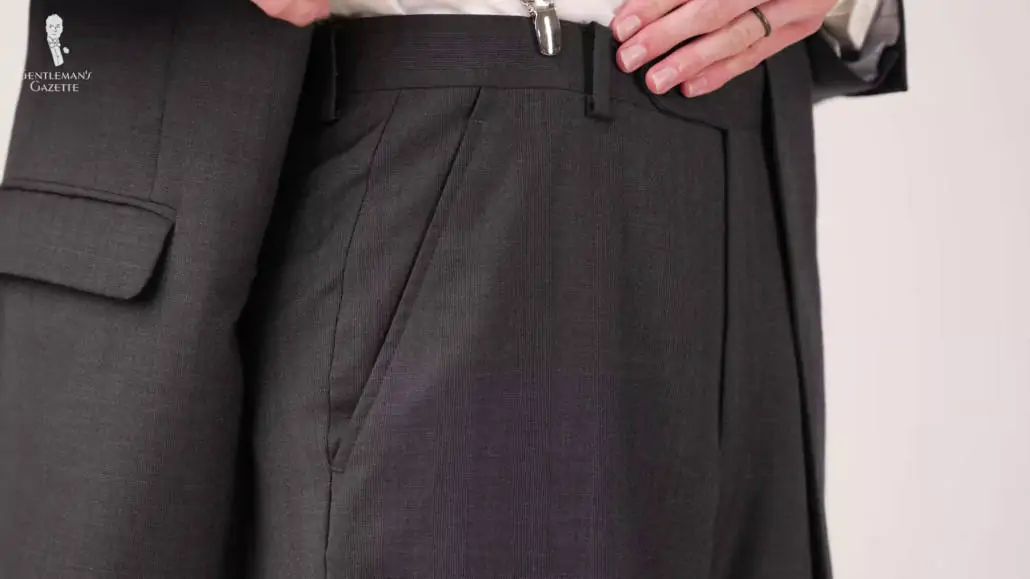 Prestons flat fronted trousers.