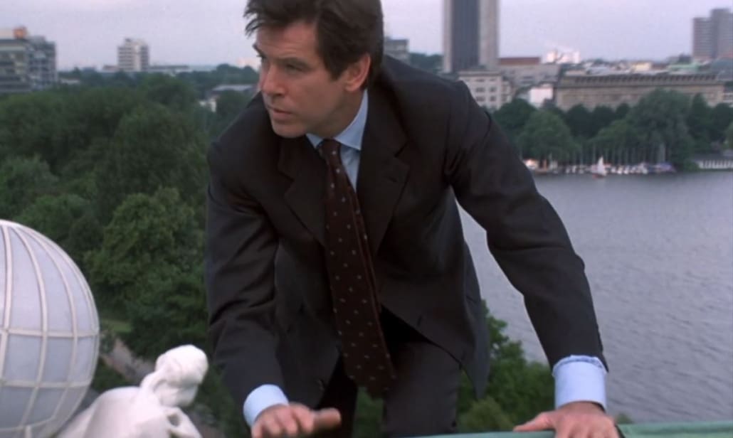 The blue shirt and geometric tie rounds up the ensemble wonderfully.