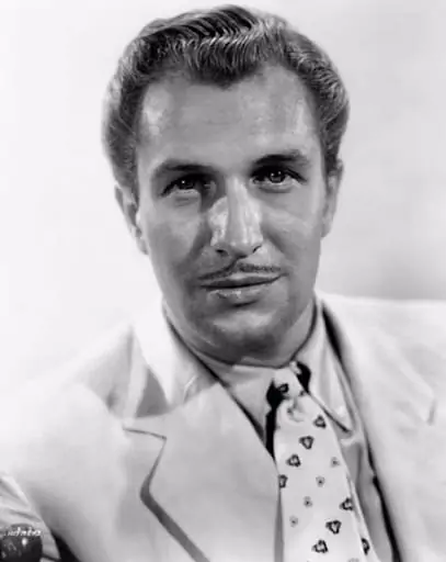 A young Vincent Price sporting a thin moustache.