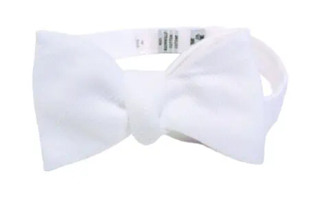 White Marcella Pique Cotton Bow Tie Sized Self-Tie by Fort Belvedere