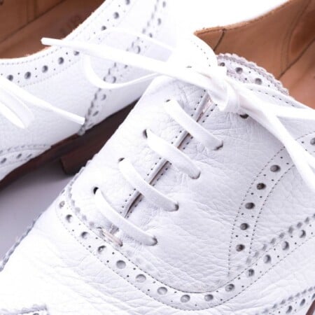 White Shoelaces Flat Waxed Cotton - Luxury Dress Shoe Laces by Fort Belvedere