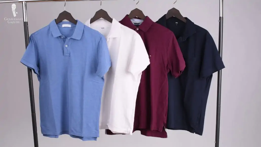 a-rack-of-multi-colored-polo-shirts