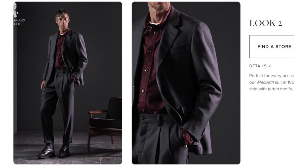 Caruso offers high-quality suits in terms of materials and construction. 