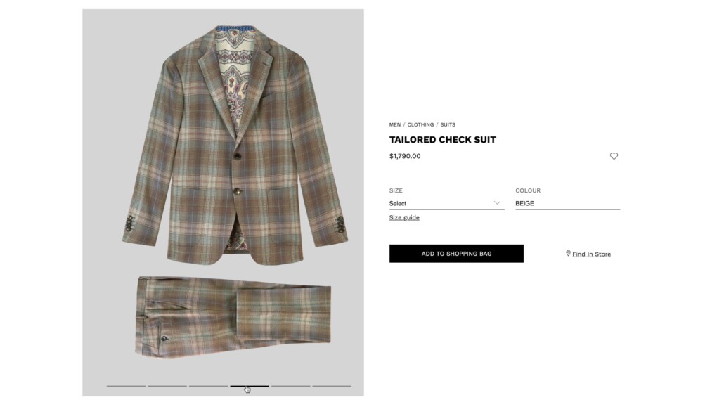 A bold checked suit from Etro