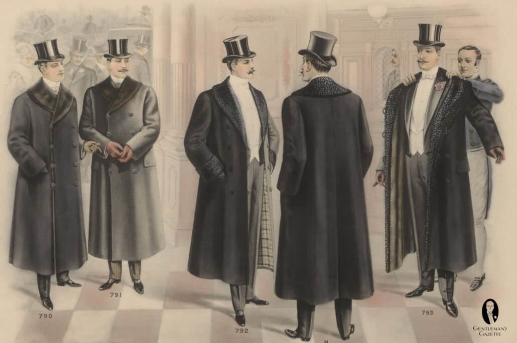 Evening overcoat variations for white tie 2500