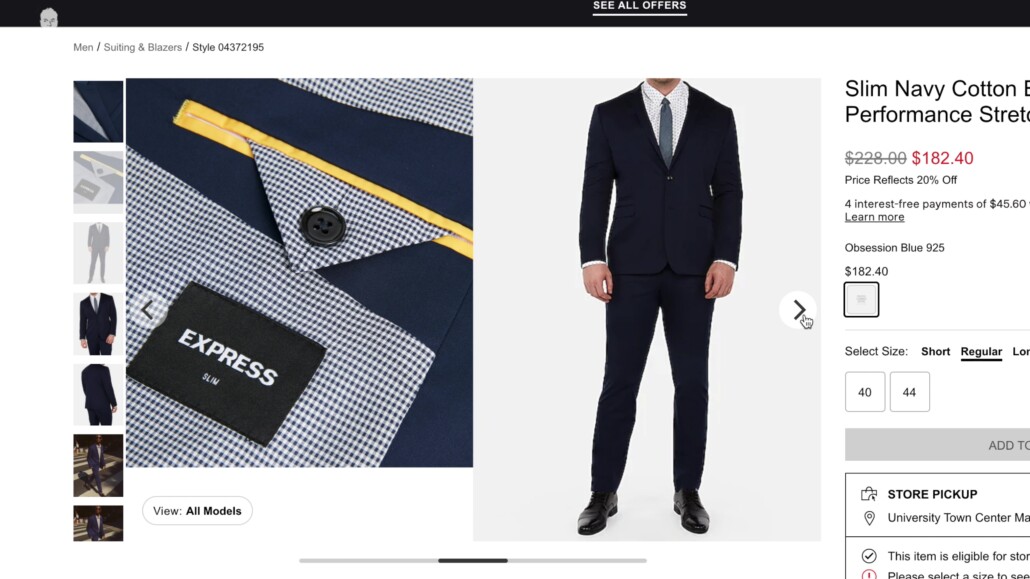 Express is not quite best when it comes to suits.