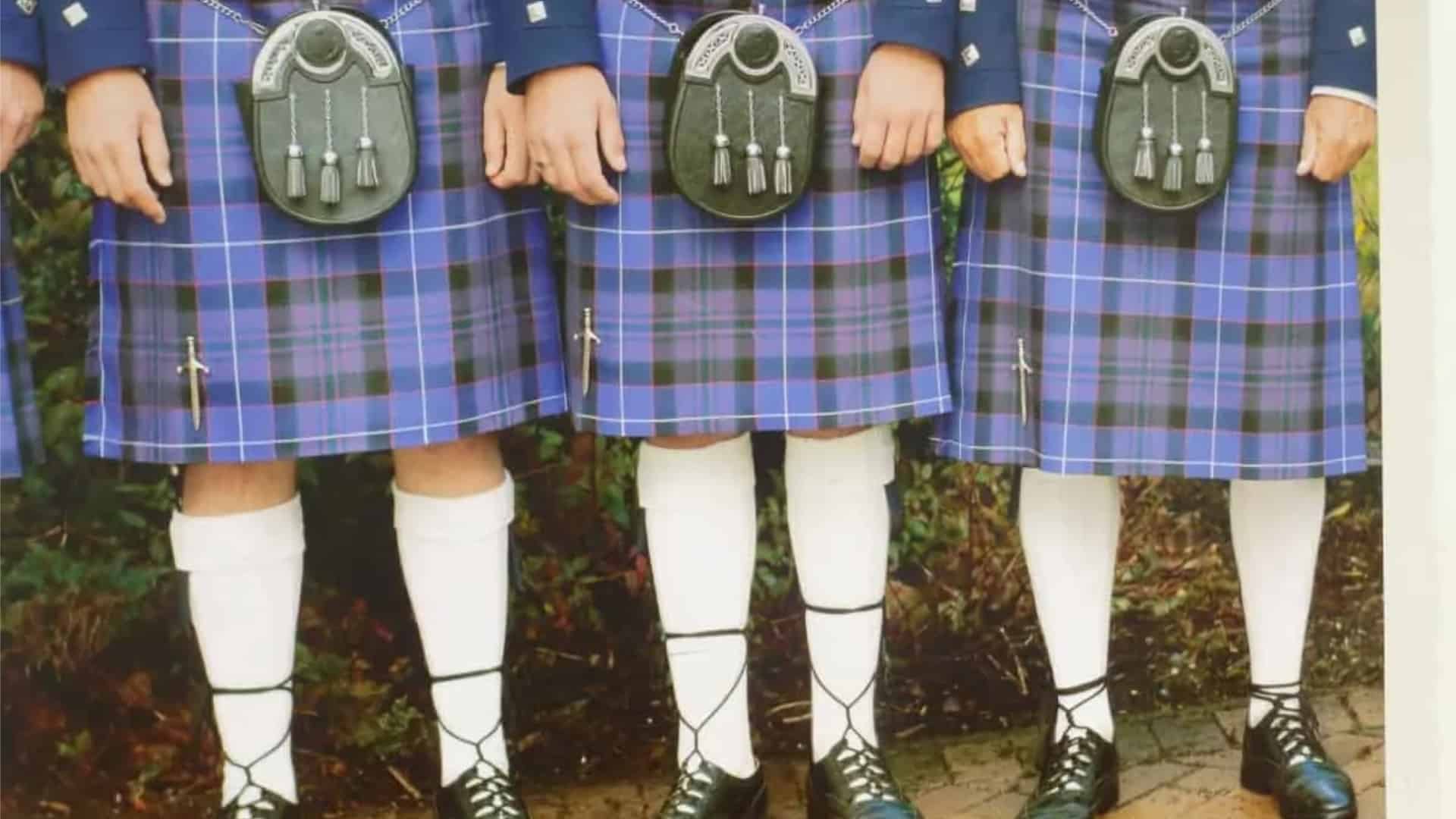 belt & pin Scottish Men's Kilt Traditional Highland Dress Tartan Kilt  Sporran 