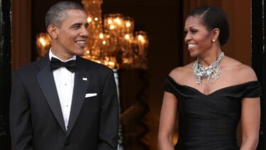 Obama in notched Lapel Tuxedo