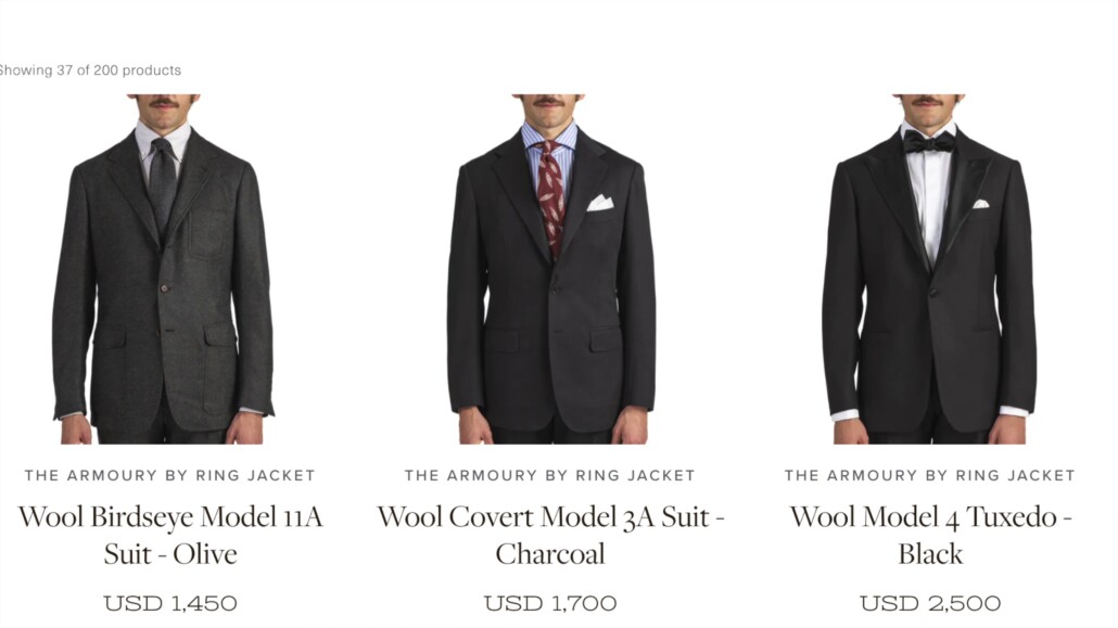 Ring Jacket suits have high-quality workmanship.