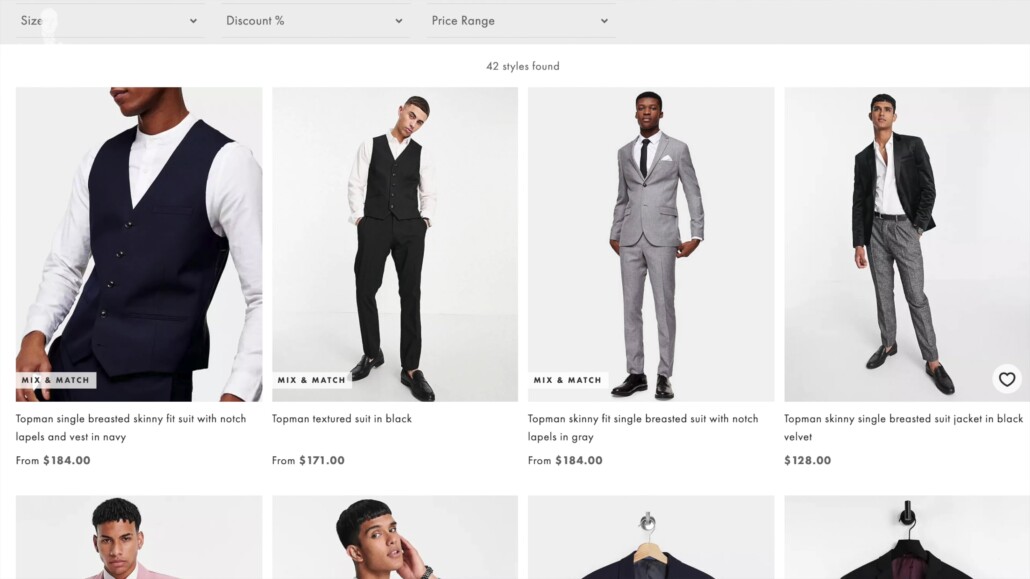 Topman suits are very low-cost.