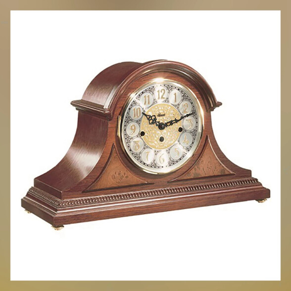 A photograph of a mantel clock
